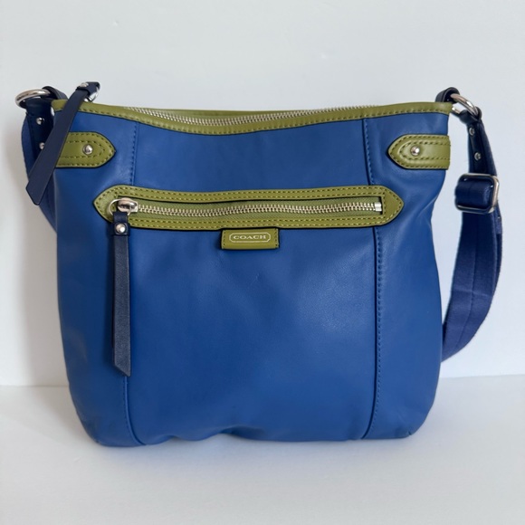 Coach Daisy Spectator Blue and Green Leather Crossbody Bag - Picture 1 of 11